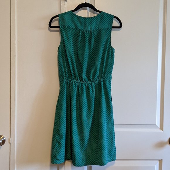 Loft Mini Starburst Print Tie Neck Dress - Picture 3 of 7